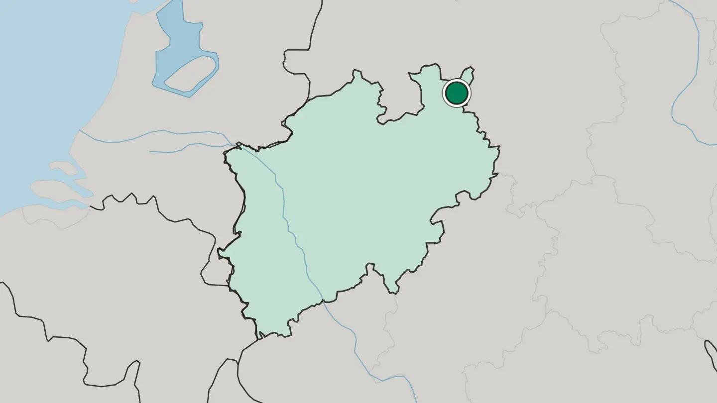 Map of Minden in Germany
