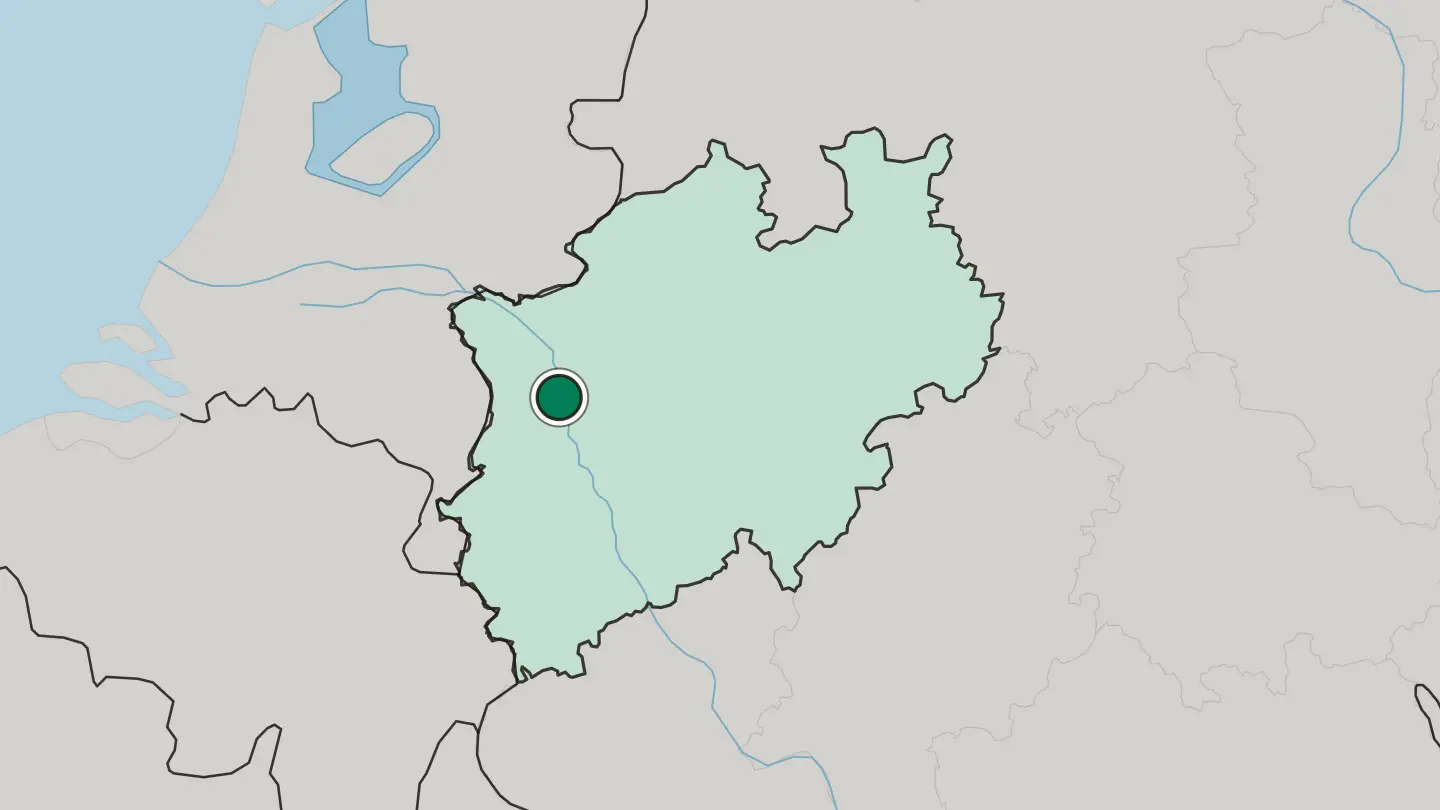 Map of Moers in Germany