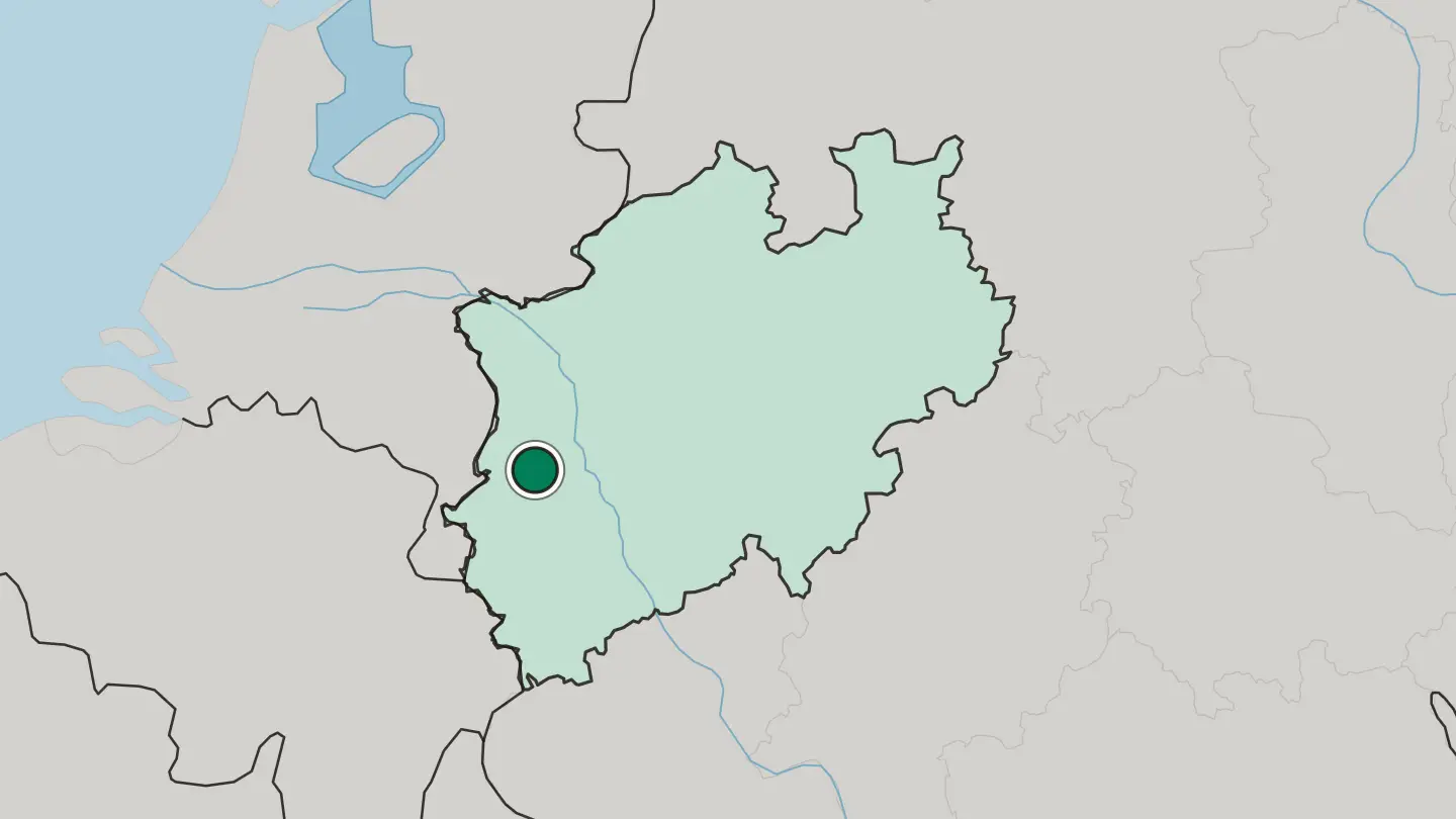 Map of Mönchengladbach in Germany