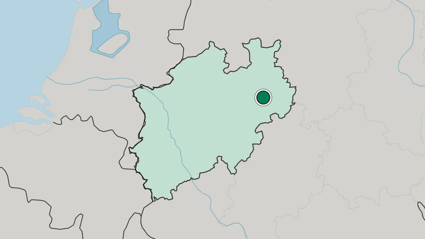 Map of Paderborn in Germany