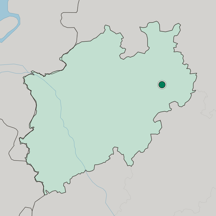 Map showing Paderborn — In Nordrhein-Westfalen