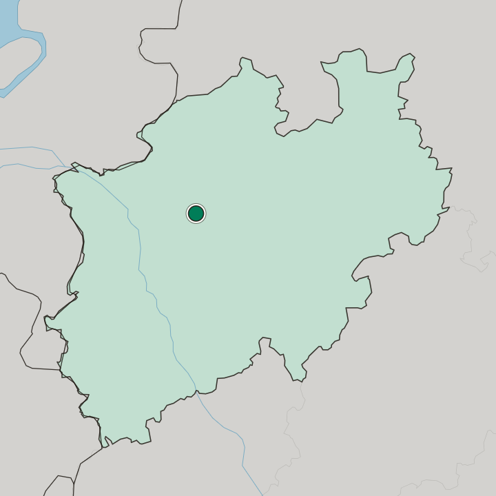 Map showing Recklinghausen — In Nordrhein-Westfalen
