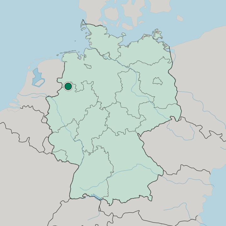 Map showing Rheine — In Germany