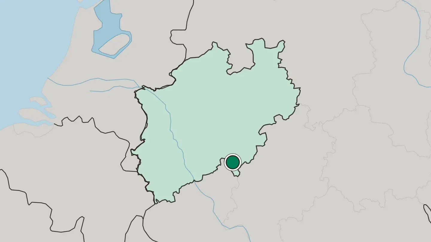 Map of Siegen in Germany