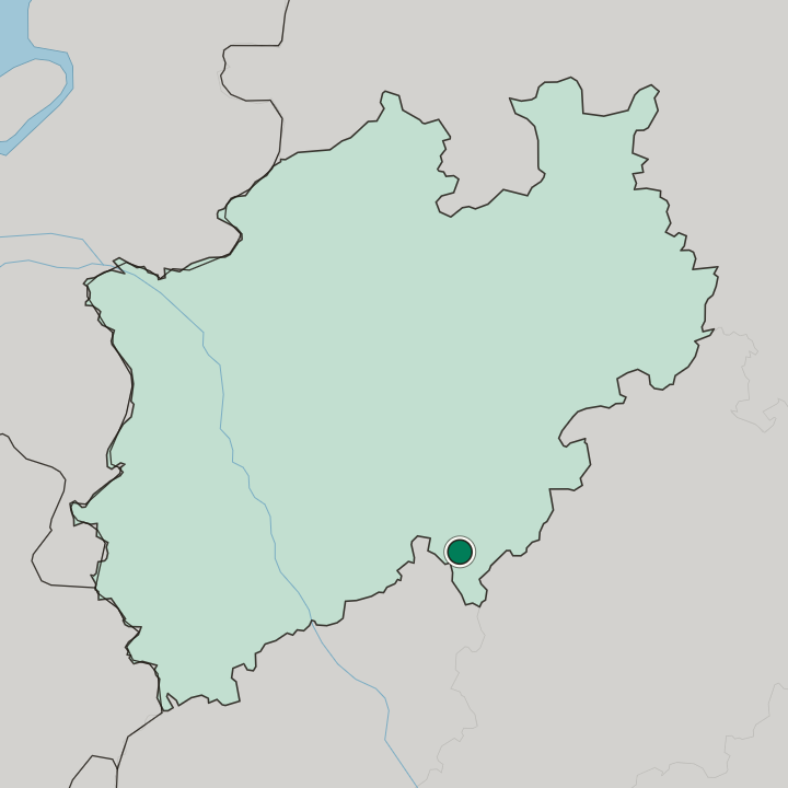 Map showing Siegen — In Nordrhein-Westfalen