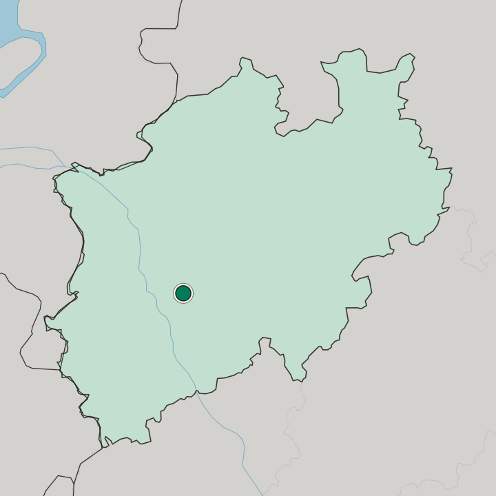 Map showing Solingen — In Nordrhein-Westfalen