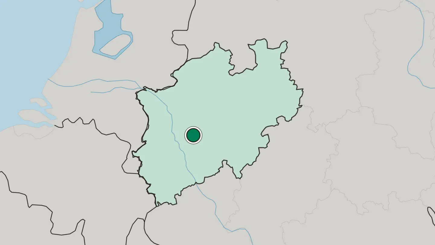 Map of Wuppertal in Germany