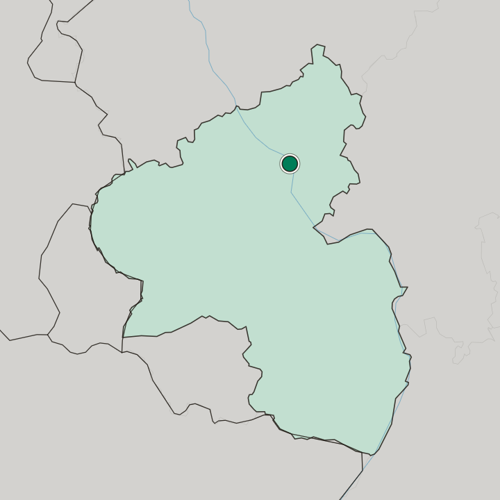 Map showing Koblenz — In Rheinland-Pfalz