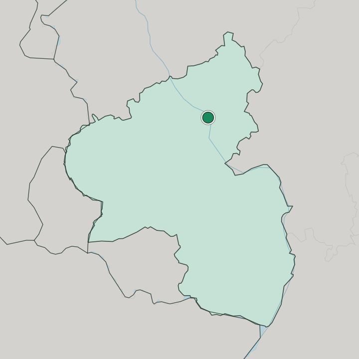 Map showing Koblenz — In Rheinland-Pfalz