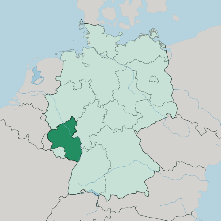 Map showing Rheinland-Pfalz — In Germany