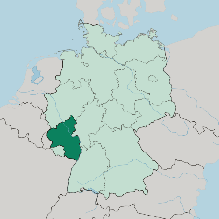 Map showing Rheinland-Pfalz — In Germany