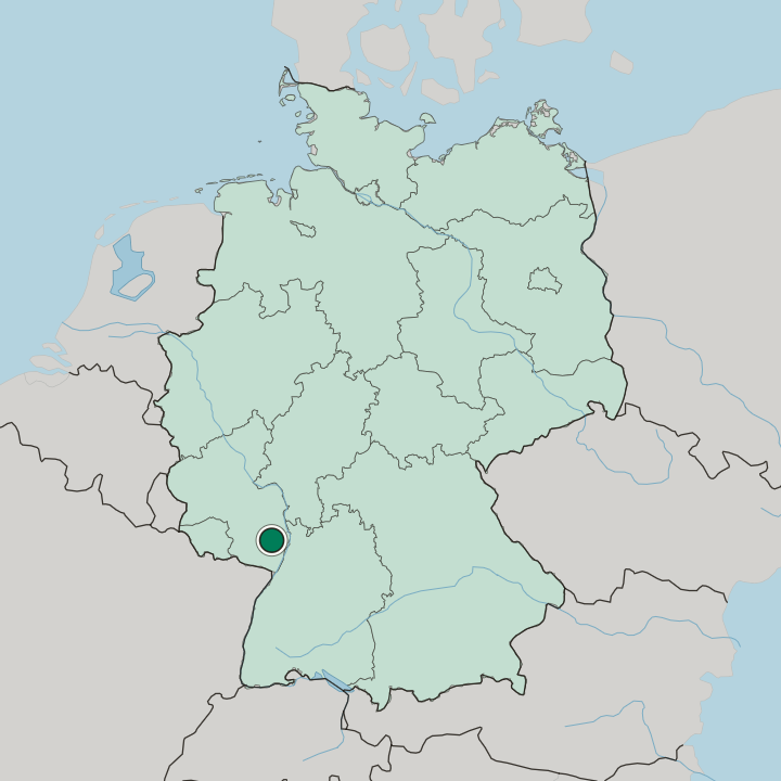 Map showing Neustadt an der Weinstraße — In Germany