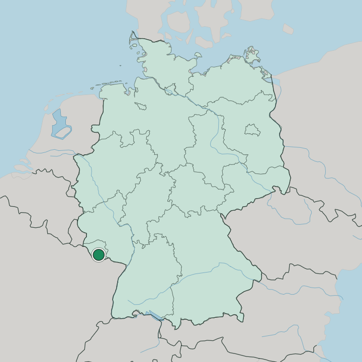Map showing Saarbrücken — In Germany