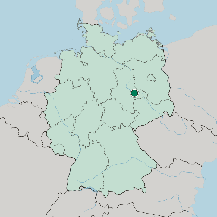 Map showing Dessau — In Germany