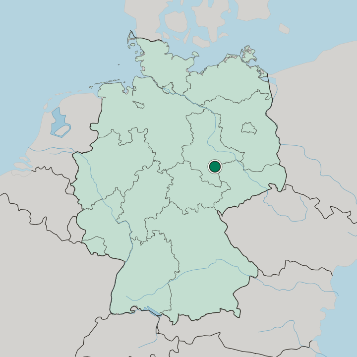 Map showing Halle-Neustadt — In Germany