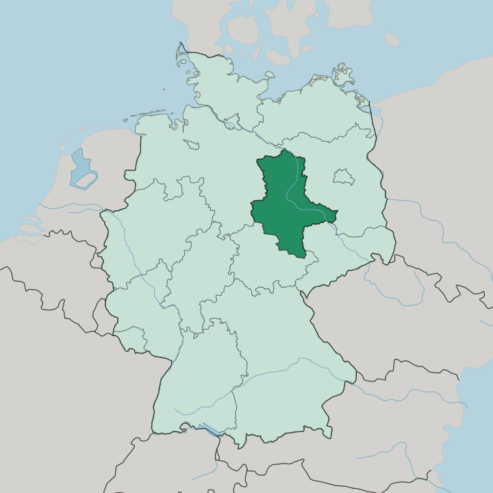 Map showing Saxony-Anhalt — In Germany