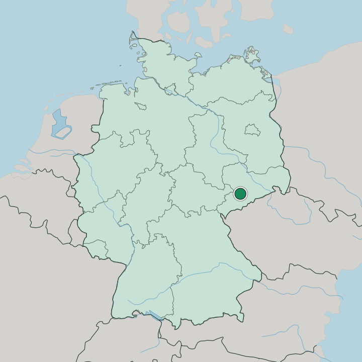 Map showing Chemnitz — In Germany