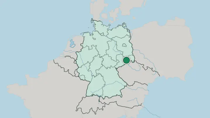 Map of Dresden in Germany