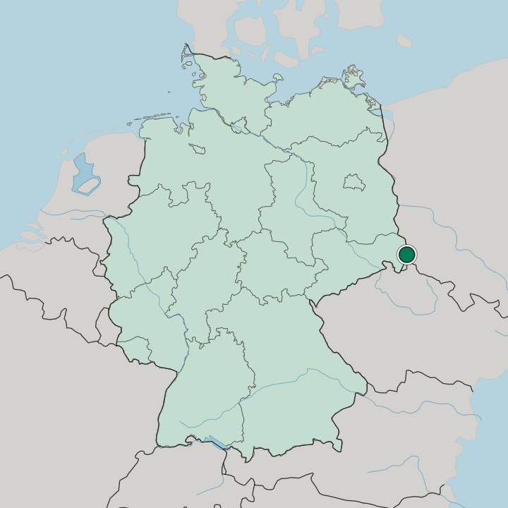Map showing Görlitz — In Germany