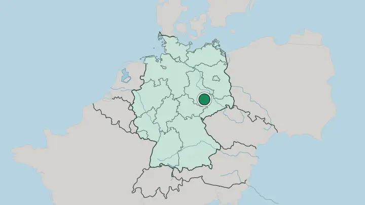 Map of Leipzig in Germany