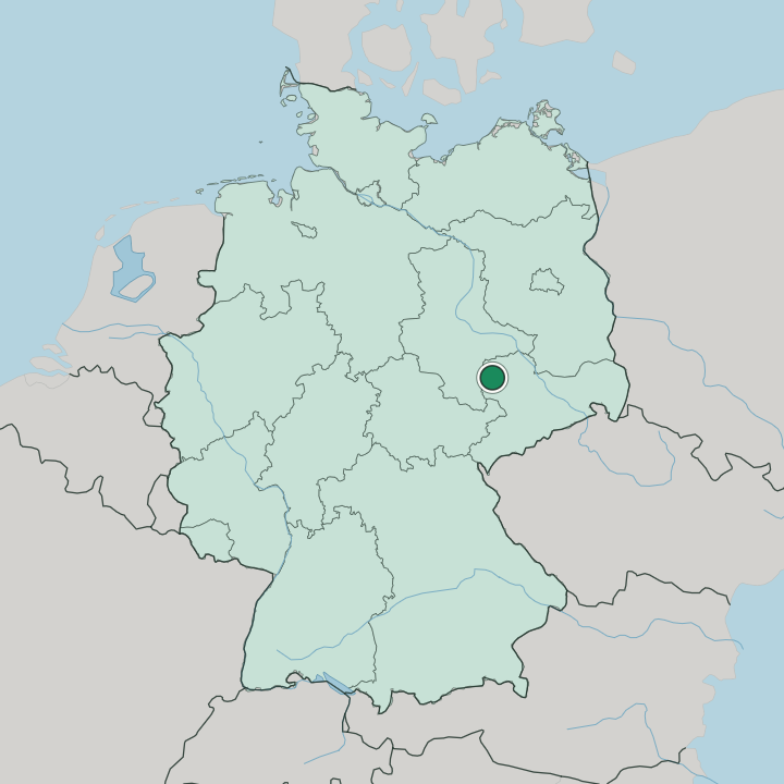 Map showing Leipzig — In Germany