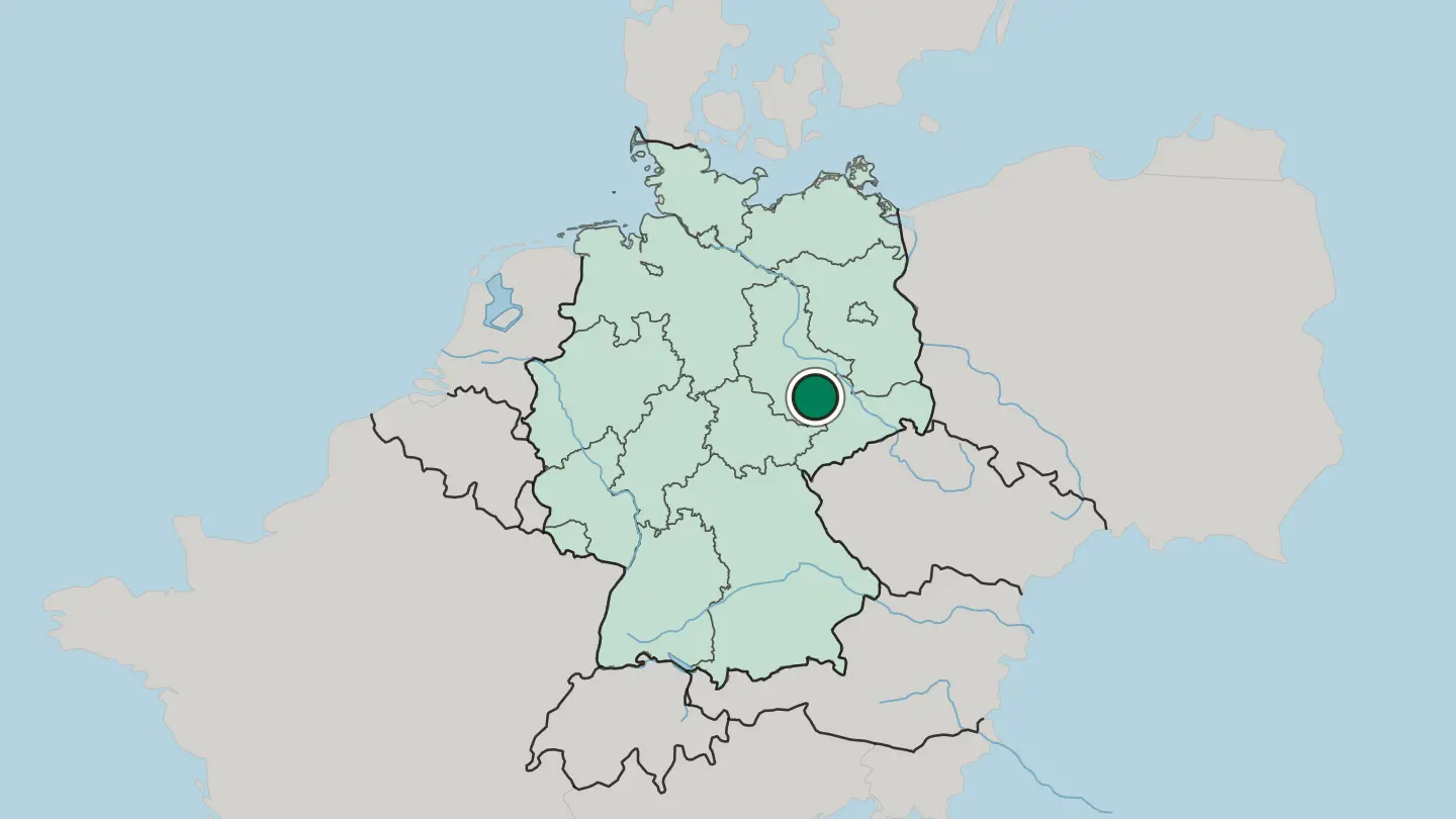 Map of Leipzig in Germany