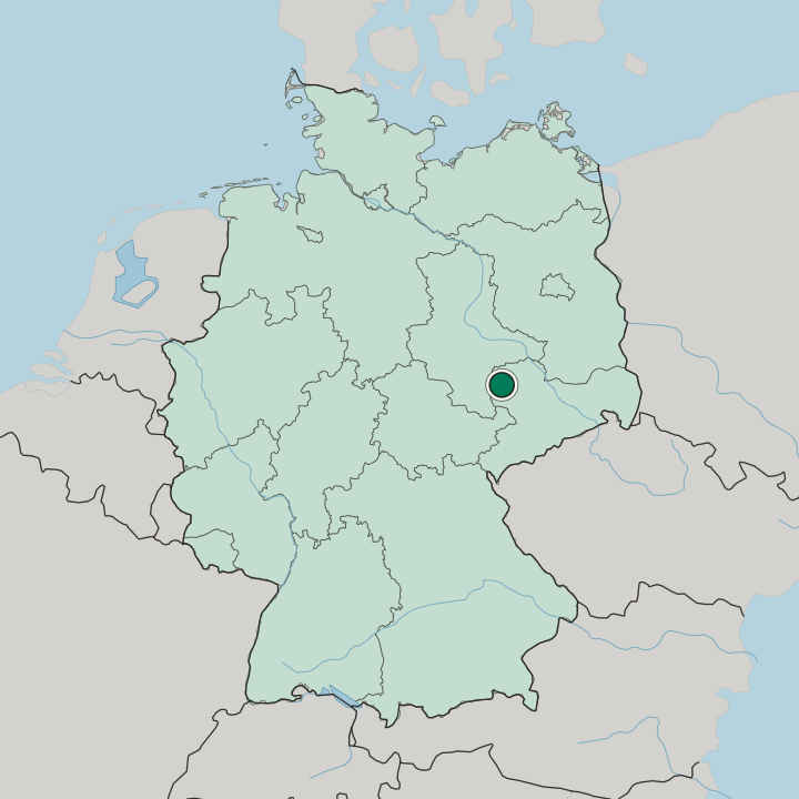 Map showing Lindenau — In Germany