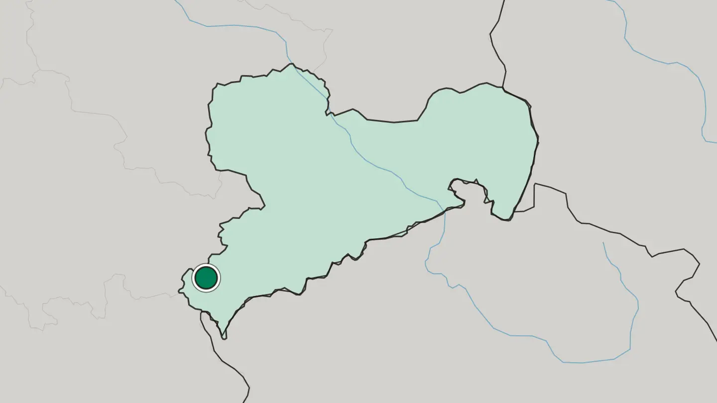 Map of Plauen in Germany