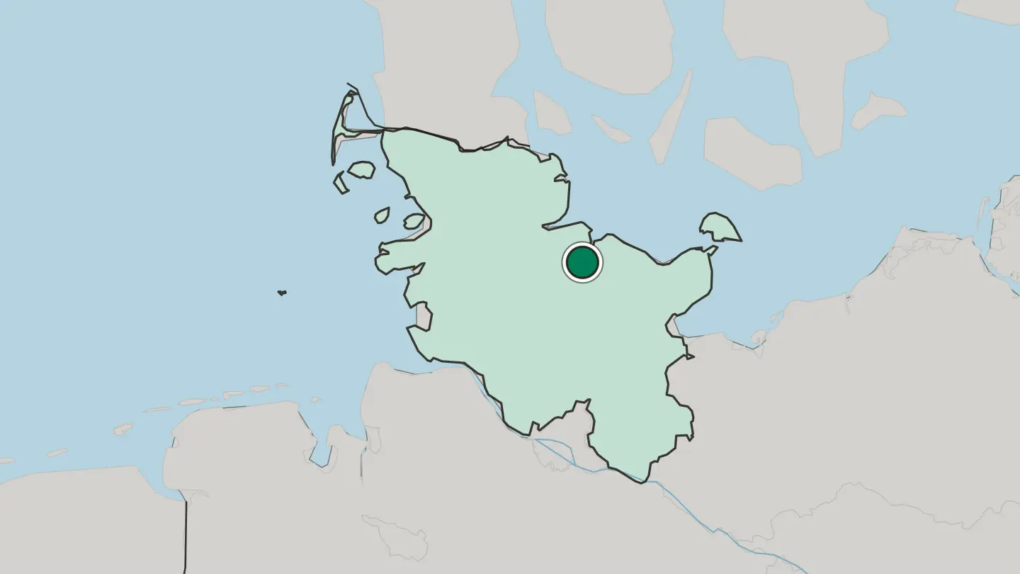 Map of Kiel in Germany