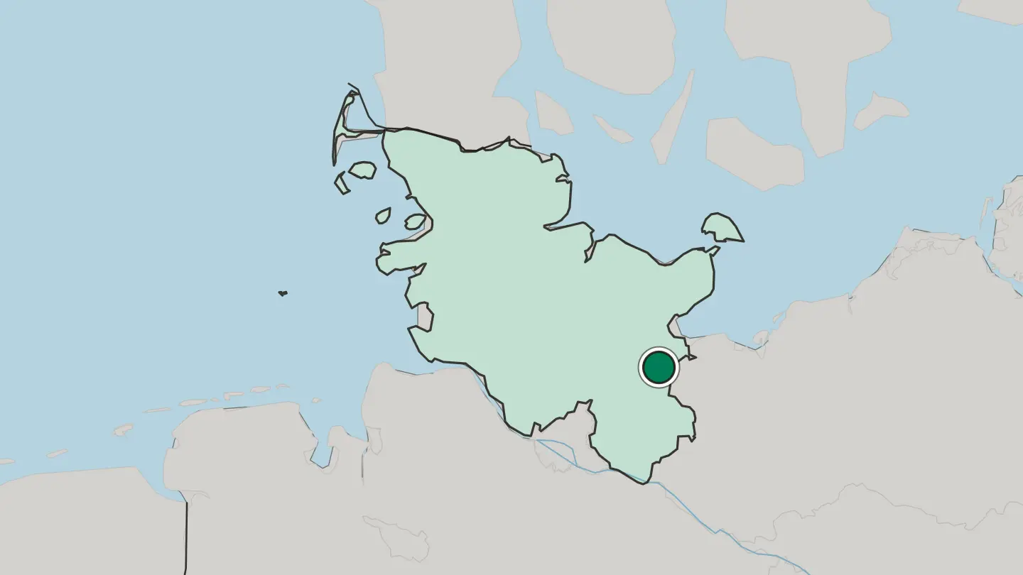 Map of Lübeck in Germany