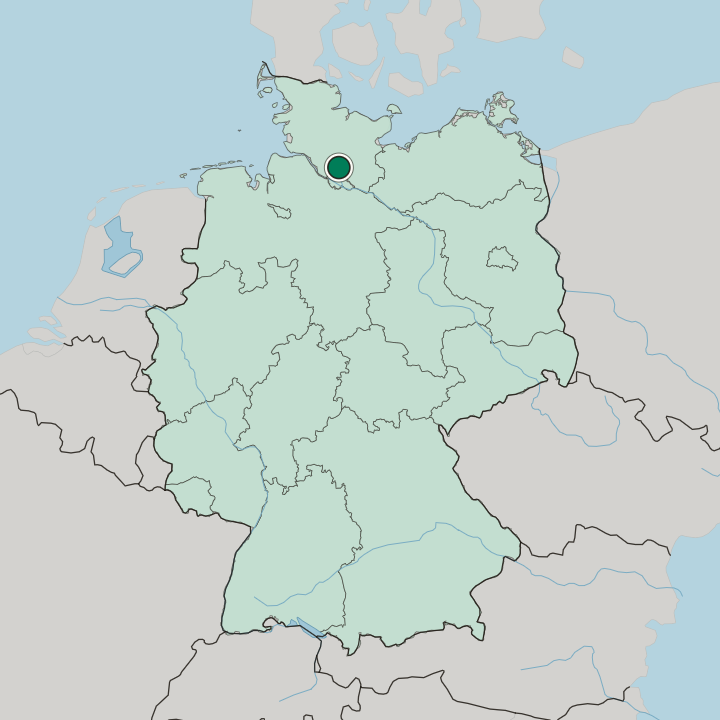 Map showing Norderstedt — In Germany