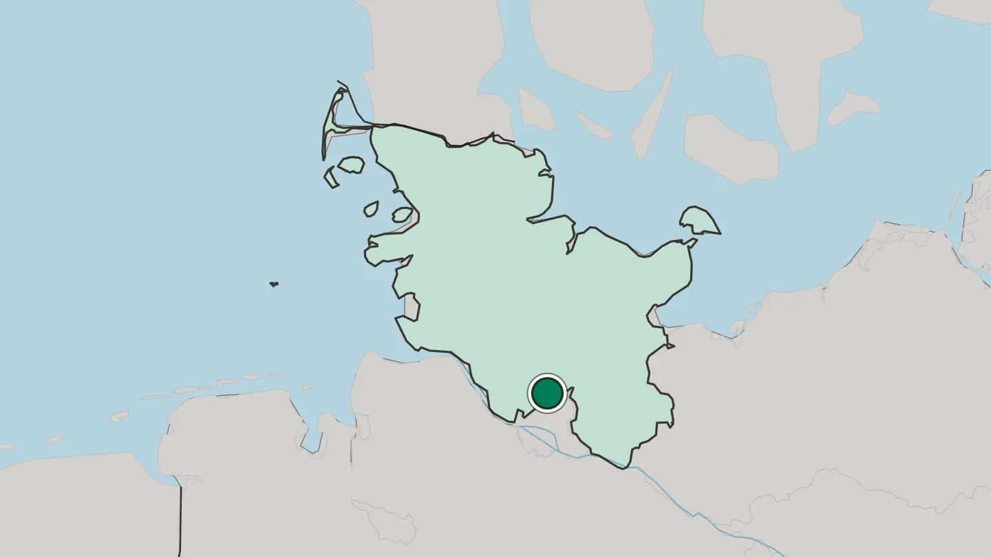 Map of Norderstedt in Germany