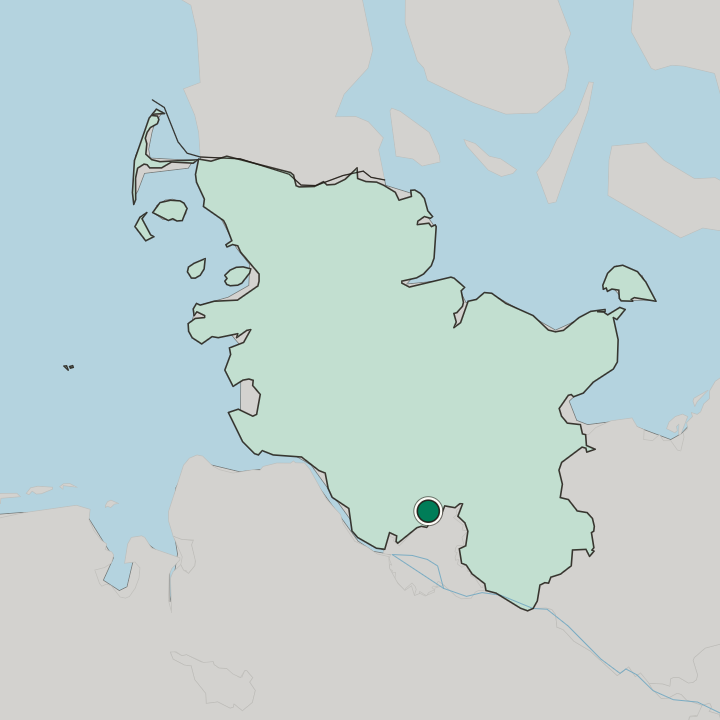 Map showing Norderstedt — In Schleswig-Holstein