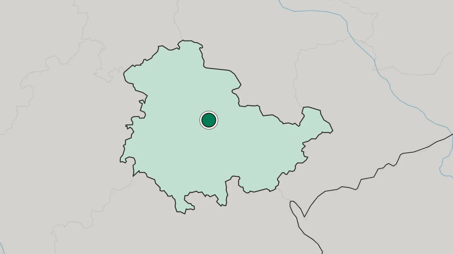Map of Erfurt in Germany