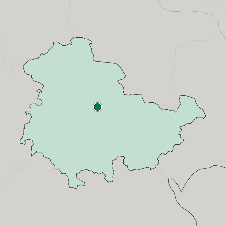 Map showing Erfurt — In Thuringia