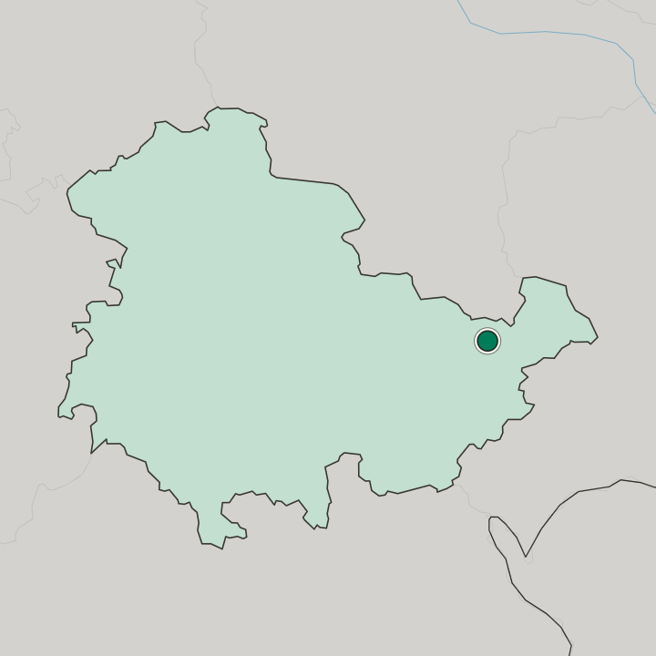 Map showing Gera — In Thuringia