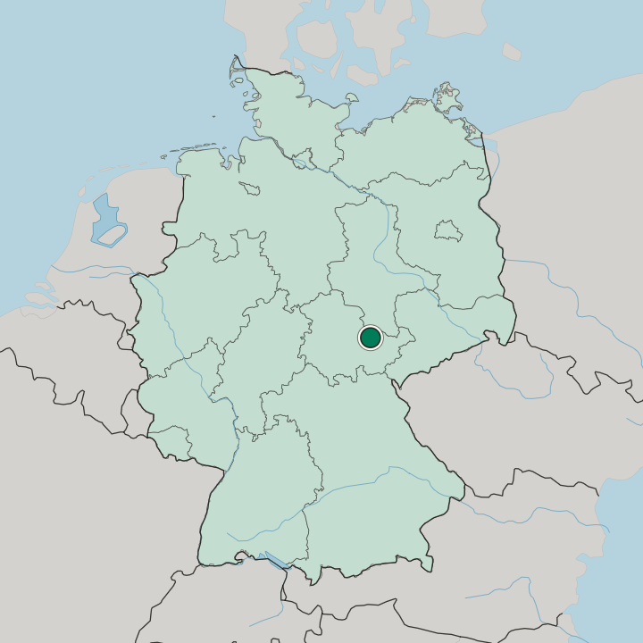 Map showing Jena — In Germany