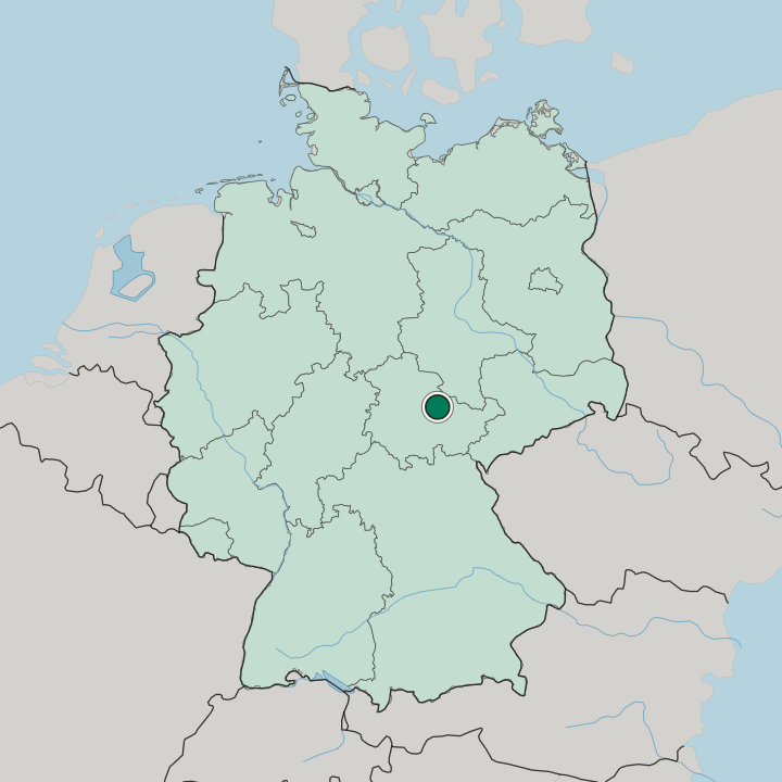 Map showing Weimar — In Germany