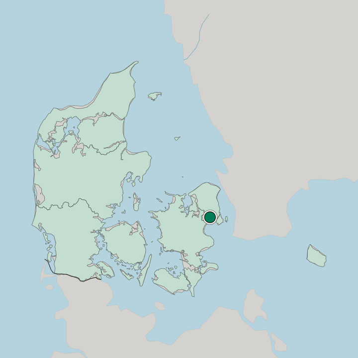 Map showing Albertslund — In Denmark