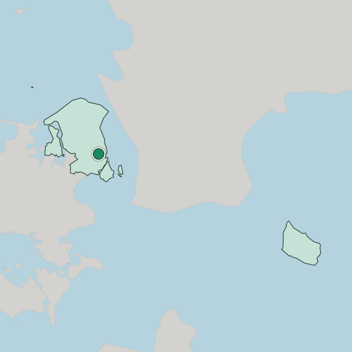 Map showing Buddinge — In Capital Region of Denmark