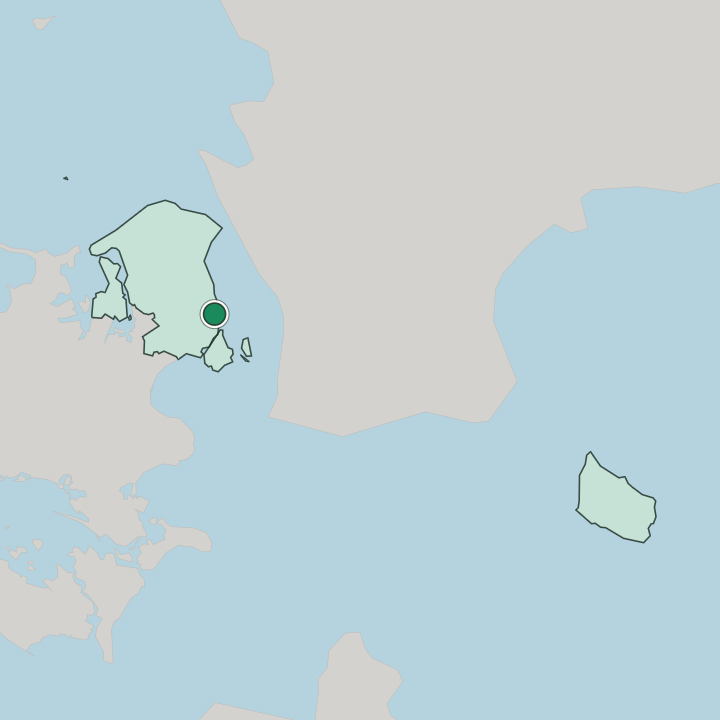 Map showing Charlottenlund — In Capital Region of Denmark
