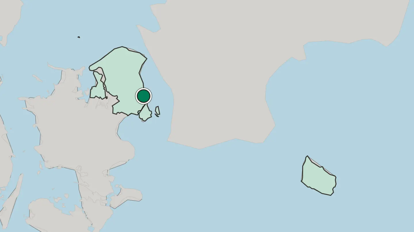 Map of Charlottenlund in Denmark