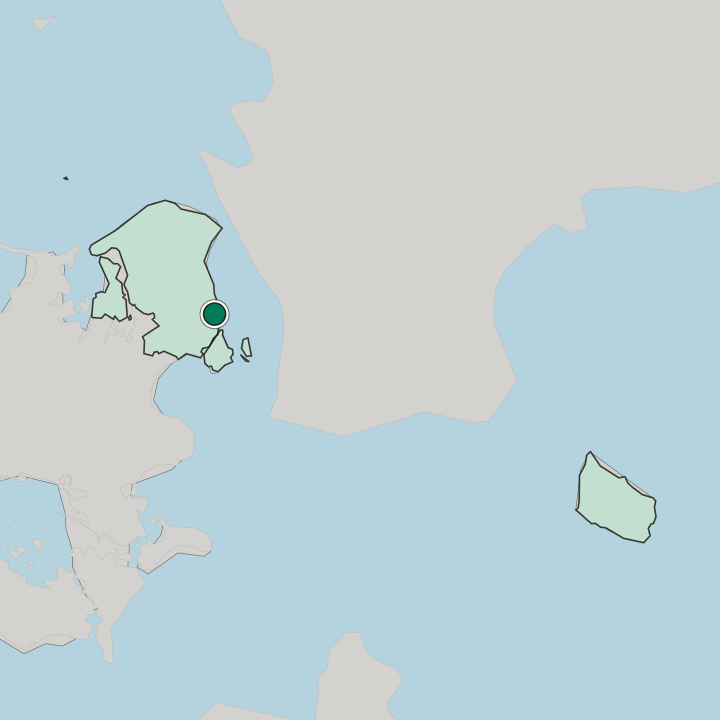 Map showing Charlottenlund — In Region Hovedstaden