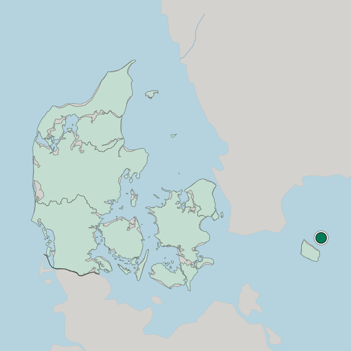 Map showing Christiansø — In Denmark