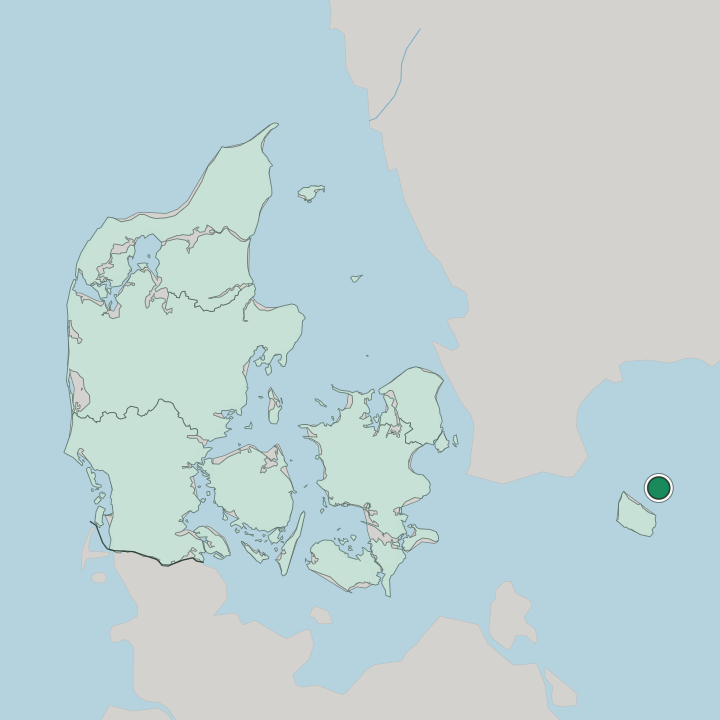 Map showing Christiansø — In Denmark