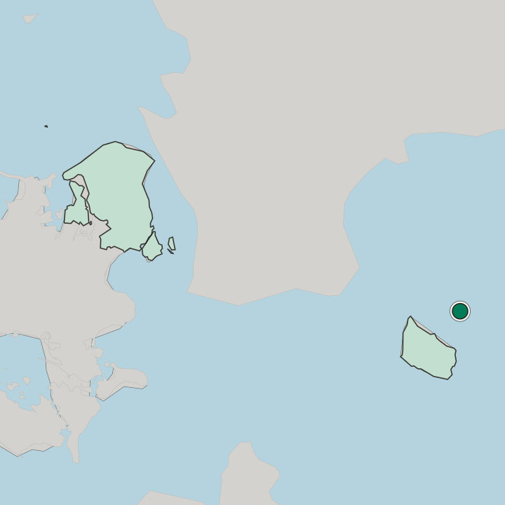 Map showing Christiansø — In Region Hovedstaden