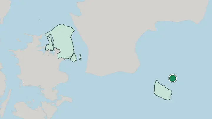 Map of Christiansø in Denmark