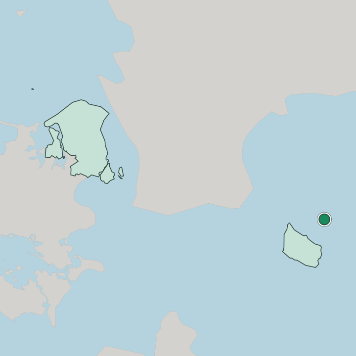 Map showing Christiansø — In Capital Region of Denmark