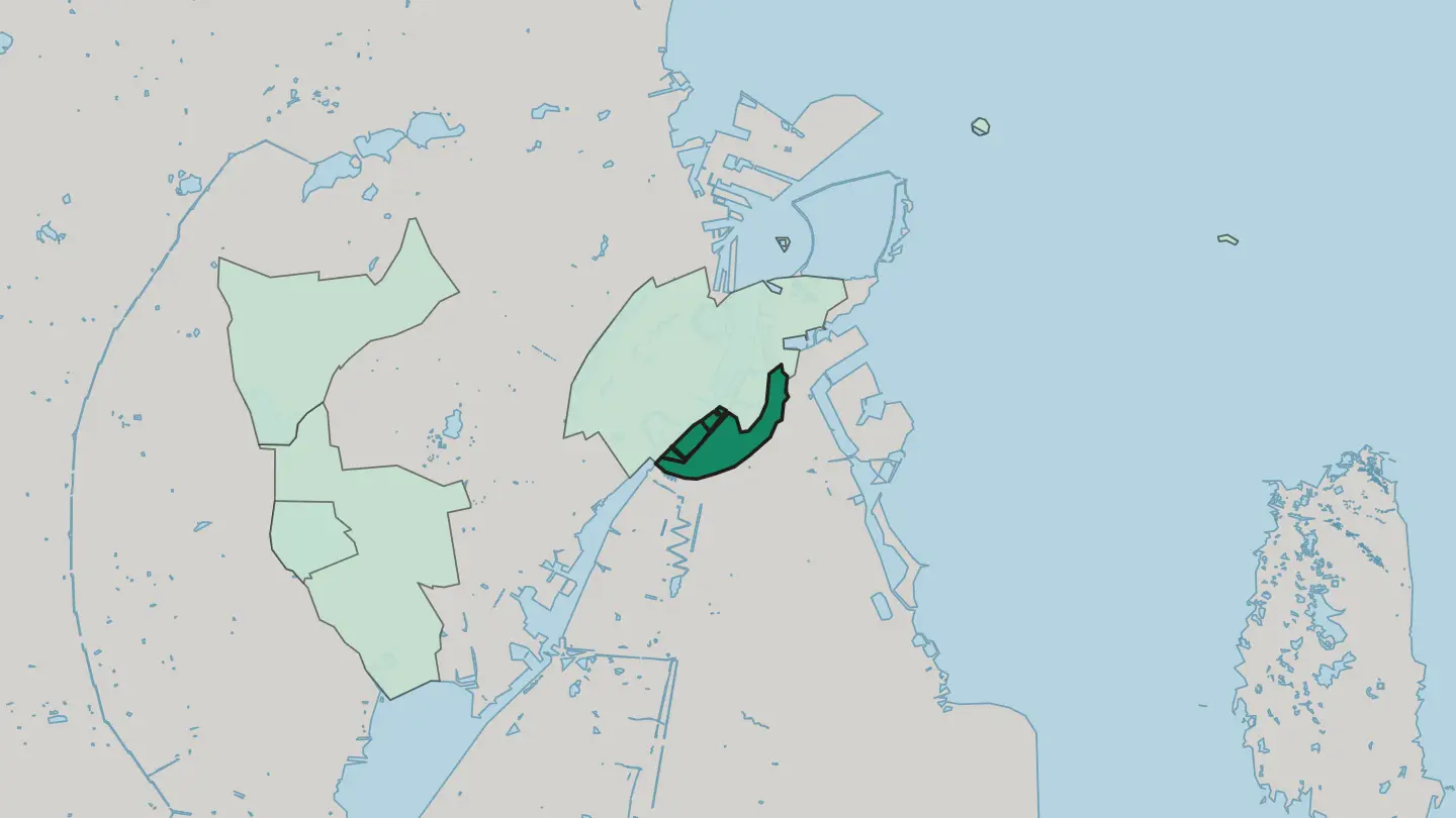 Map of Christianshavn in Copenhagen