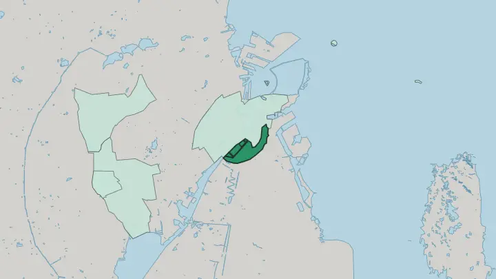 Map of Christianshavn in Copenhagen